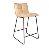Barstol Jelle Dimehouse Champagne LxBxH 63x56x49 Mikrofiber Hvid foto diagonalt set forfra