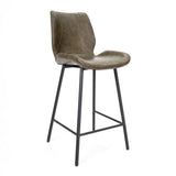 Barstol Beau kunstlæder Dimehouse Grøn LxBxH 84x54x52 Kunstlæder Hvid foto diagonalt set forfra