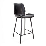 Barstol Beau kunstlæder Dimehouse Sort LxBxH 84x54x52 Kunstlæder Hvid foto diagonalt set forfra