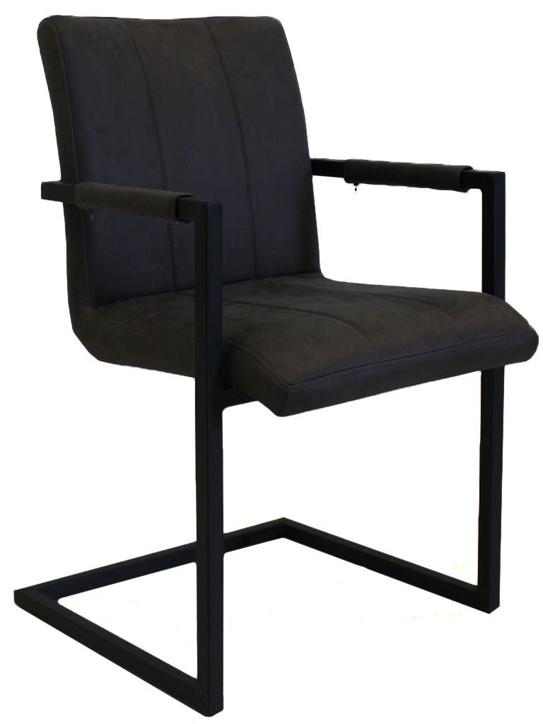 Spisestuestol Jackson Dimehouse Antracit LxBxH 71x58x54 Stof Hvid foto diagonalt set forfra