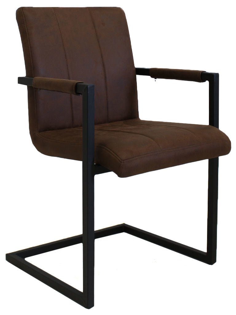 Spisestuestol Jackson Dimehouse Brun LxBxH 71x58x54 Stof Hvid foto diagonalt set forfra