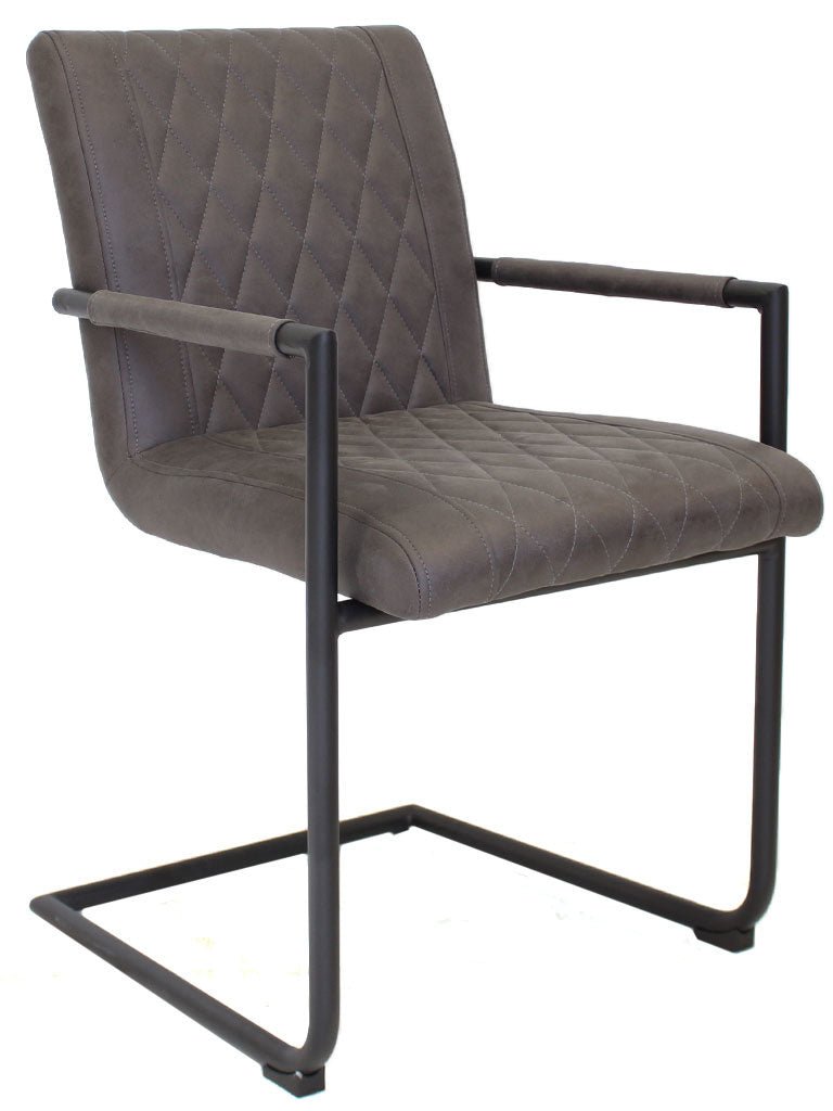 Spisestuestol Dean Dimehouse Antracit LxBxH 70x58x57 Stof Hvid foto diagonalt set forfra