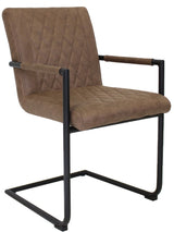 Spisestuestol Dean Dimehouse Taupe LxBxH 70x58x57 Stof Hvid foto diagonalt set forfra