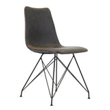 Spisestuestol Viano Dimehouse Antracit LxBxH 64x61x52 Kunstlæder Hvid foto diagonalt set forfra