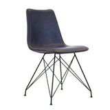 Spisestuestol Viano Dimehouse Blauw LxBxH 64x61x52 Kunstleer Witfoto schuin vooraanzicht