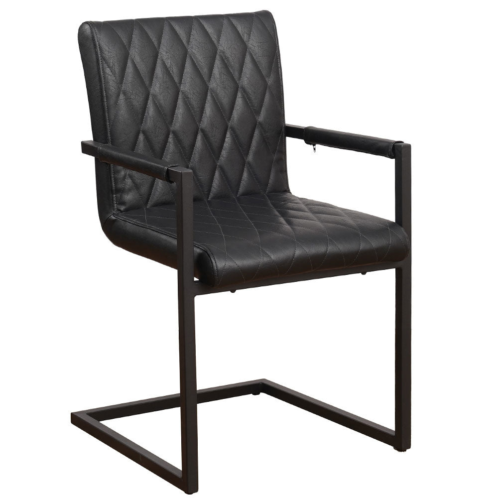 Spisestuestol Ruben Dimehouse Sort LxBxH 71x59x58 Kunstlæder Hvid foto diagonalt set forfra