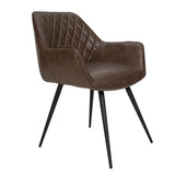 Spisestuestol Cara Dimehouse Taupe LxBxH 78x65x57 Kunstlæder Hvid foto diagonalt set forfra
