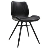 Spisestuestol Beau kunstlæder Dimehouse Sort LxBxH 72x68x50 Kunstlæder Hvid foto diagonalt set forfra