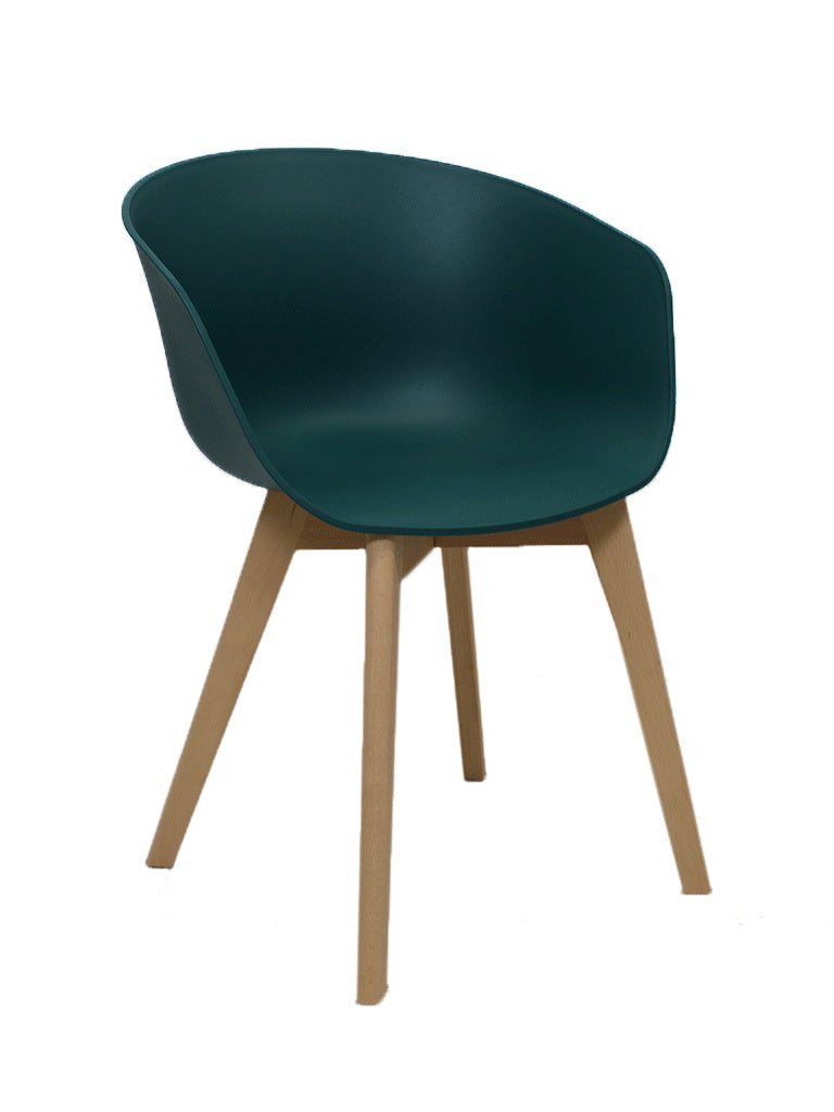 Herning spisestuestol Dimehouse Grøn LxBxH 68x60x51 Plast Hvid foto diagonalt set forfra