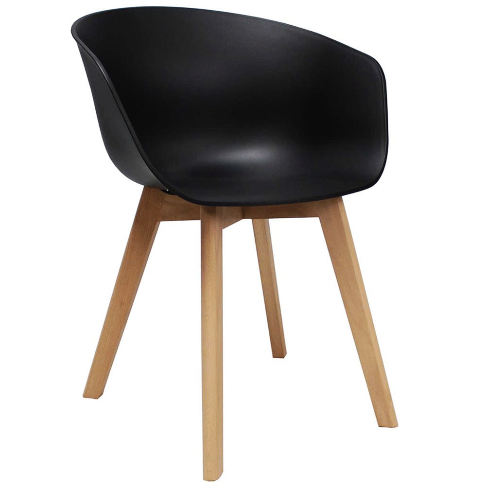 Herning spisestuestol Dimehouse Sort LxBxH 68x60x51 Plast Hvid foto diagonalt set forfra