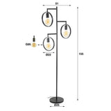 Gulvlampe Fabiola DH Interiør Charcoal LxBxH 61x61x12 Metal Hvid fotostørrelsesindikation