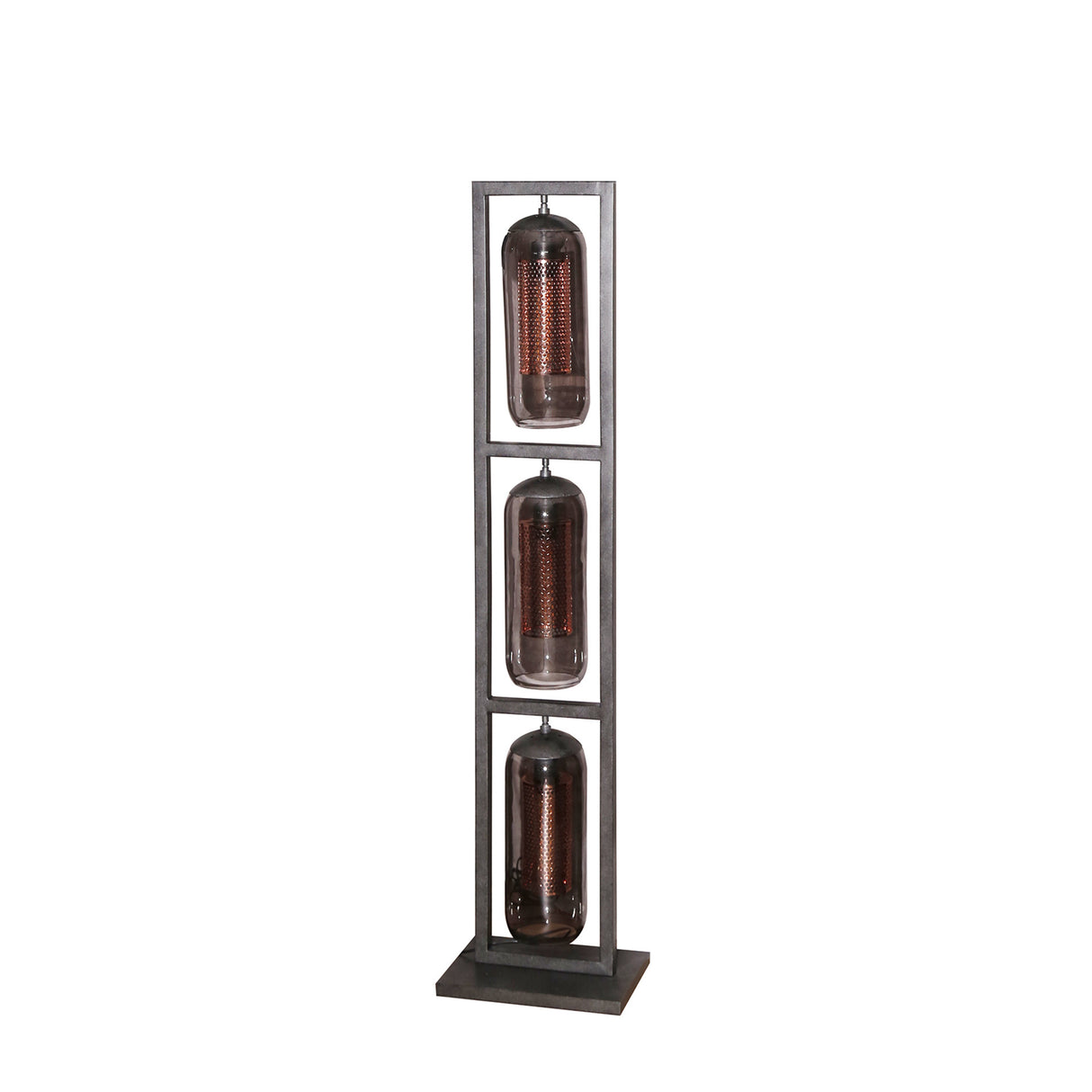 Gulvlampe Hilda DH Interiør Sort LxBxH 162x38x29 Metal Hvid foto diagonalt set forfra