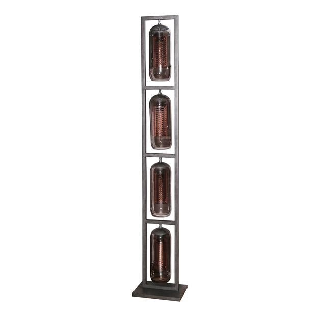 Gulvlampe Hilda DH Interiør Sort LxBxH 190x41x29 Metal Hvid foto set forfra
