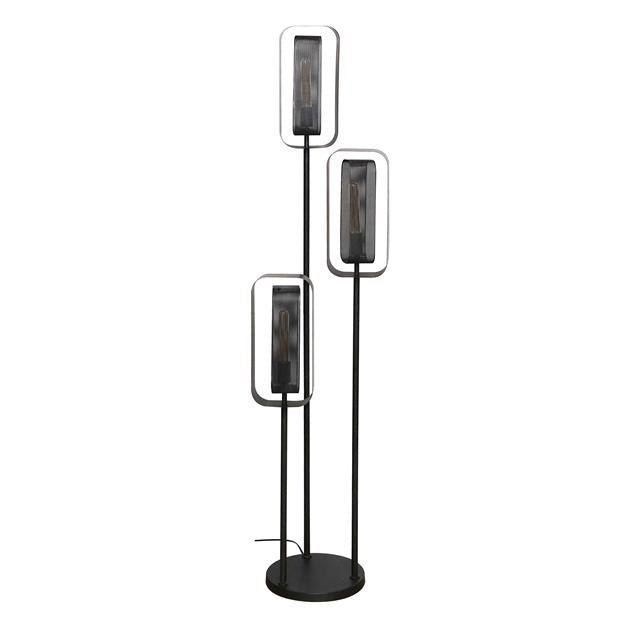 Gulvlampe Jeff DH Interiør Sort Metal Hvid foto diagonalt set forfra
