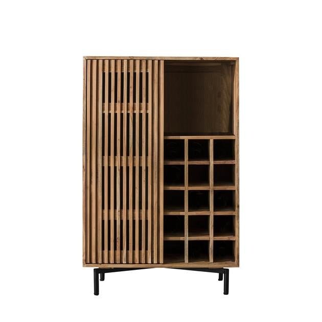 Vinskab Monja DH Interiør Acacia LxBxH 130x88x52 Akacietræ Hvid foto set forfra