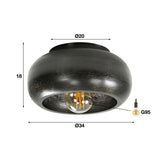 Loftslampe Skyler DH Interiør Sort LxBxH 34x34x18 Nikkel Hvid fotostørrelsesindikation