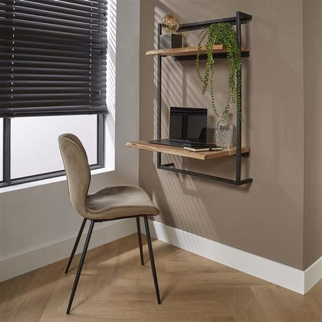 Skrivebord Naomi DH Interiør Acacia LxBxH 104x70x20 Akacietræ Atmosfærisk foto diagonalt set forfra
